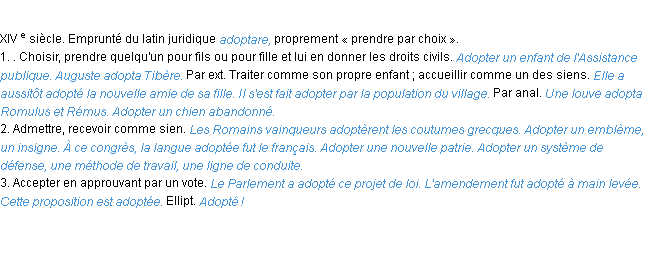 Définition adopter ACAD 1986