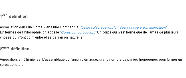 Définition agrégation ACAD 1798 Définition agrégation ACAD 1798