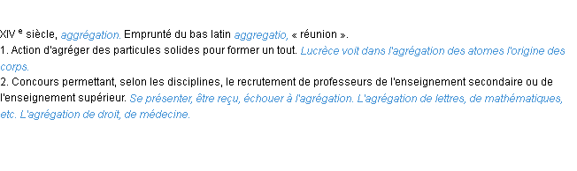 Définition agrégation ACAD 1986 Définition agrégation ACAD 1986