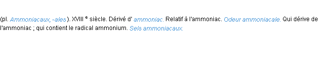 Définition ammoniacal ACAD 1986