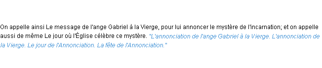 Définition annonciation ACAD 1835