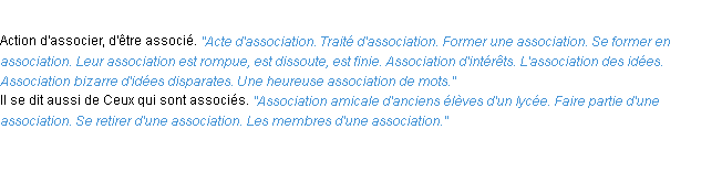 Définition association ACAD 1932