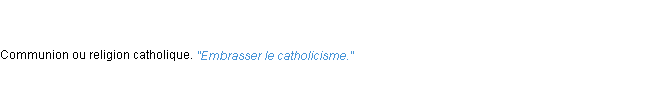 Définition catholicisme ACAD 1835