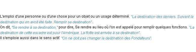 Définition destination ACAD 1798