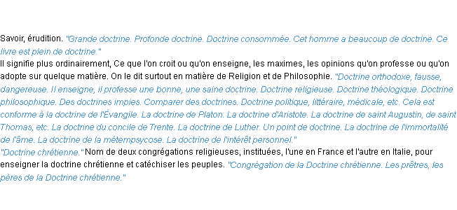 Définition doctrine ACAD 1835