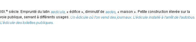 Définition édicule ACAD 1986 Définition édicule ACAD 1986