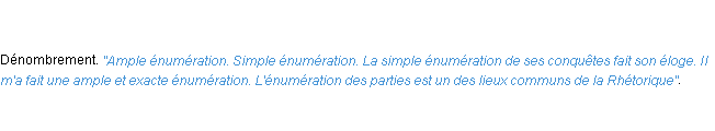 énumération  La définition