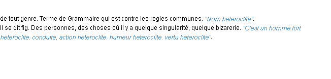 Définition heteroclite ACAD 1694