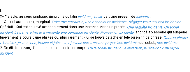 Incident La D finition