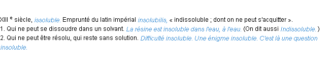 Définition insoluble ACAD 1986