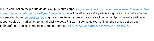 Définition interaction ACAD 1986
