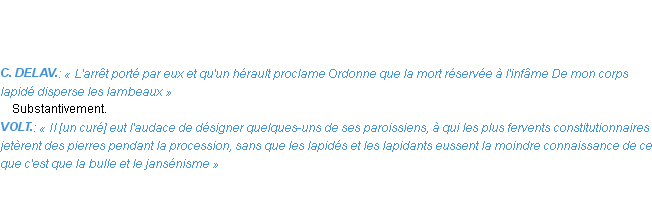 Définition lapidé Emile Littré