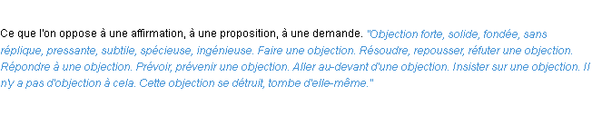 Définition objection ACAD 1932