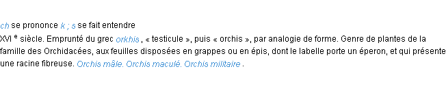 Définition orchis ACAD 1986