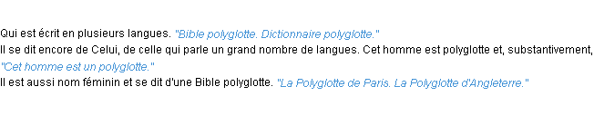Définition polyglotte ACAD 1932