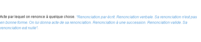 Définition renonciation ACAD 1798