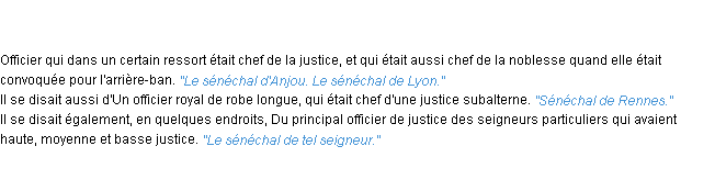 Définition sénéchal ACAD 1835 Définition sénéchal ACAD 1835