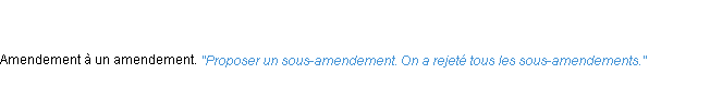 Définition sous-amendement ACAD 1835
